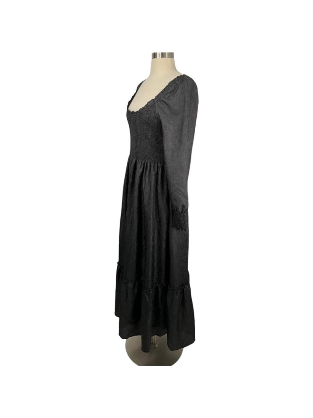 NWT Hill House The Emily Nap Dress Small Maxi Crushed Taffeta Long Sleeve Smock - Picture 4 of 16